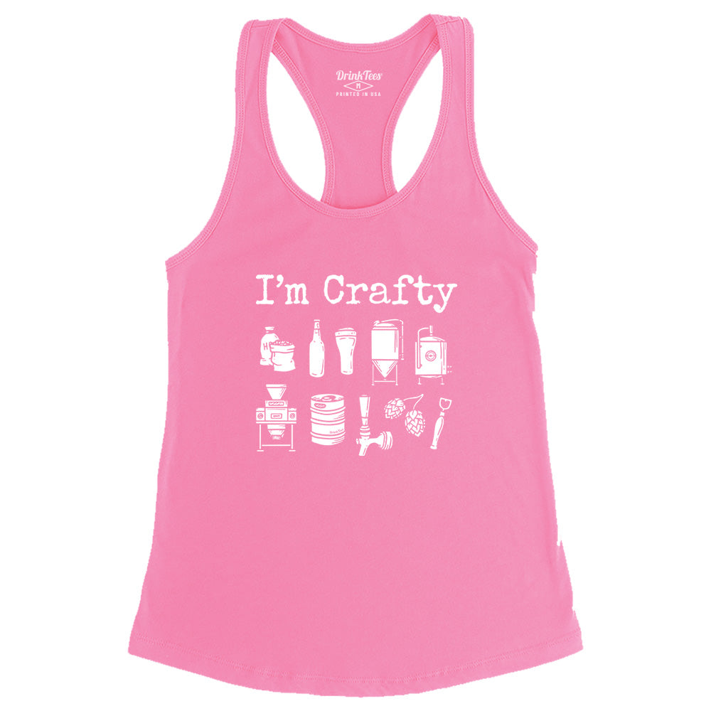 Women's I'm Crafty Tank Top Charity Pink