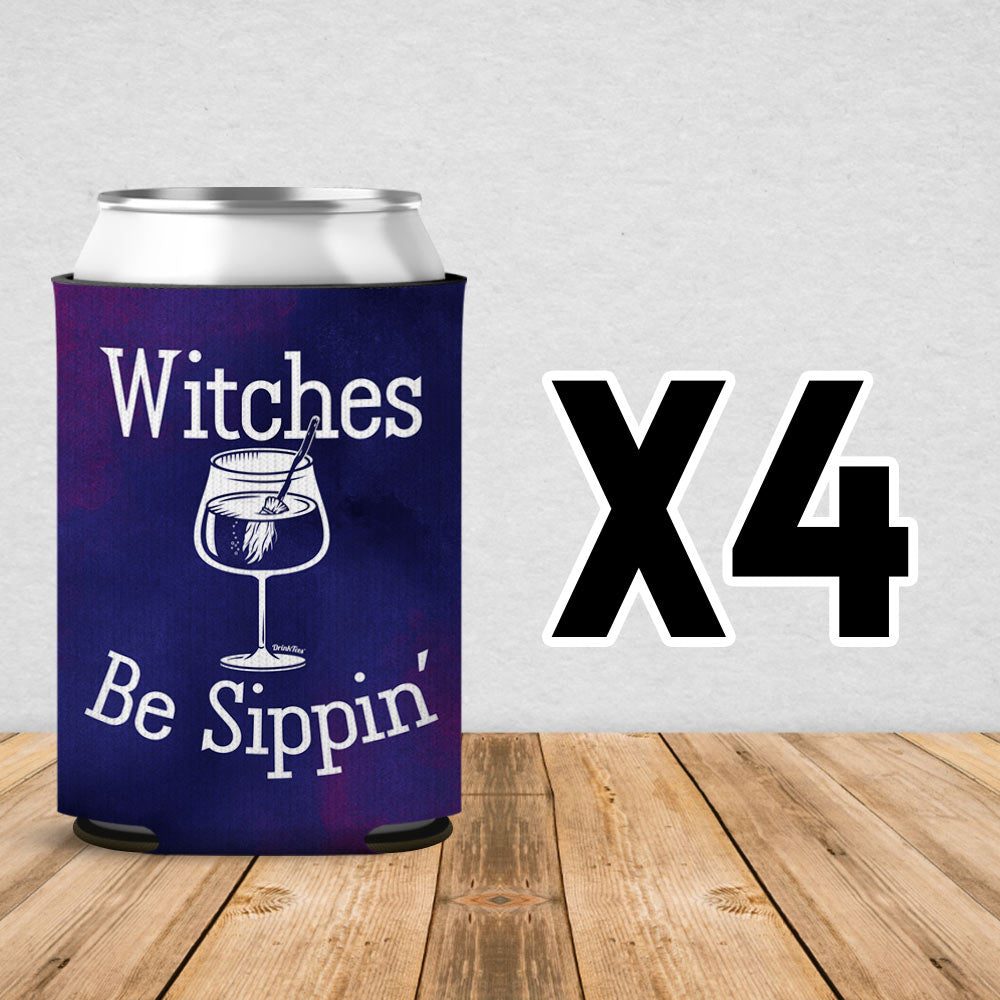 Witches Be Sippin Can Cooler Sleeve 4 Pack
