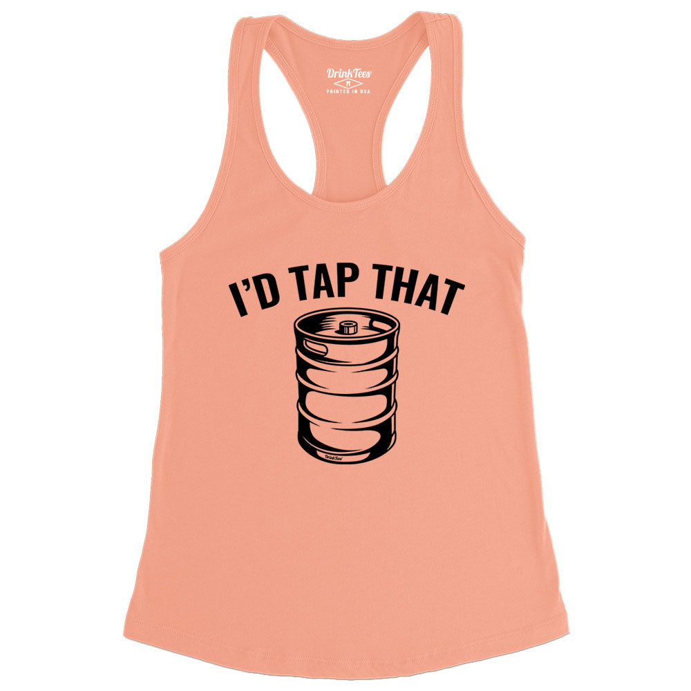 Women's I'd Tap That Beer Keg Tank Top Sunset