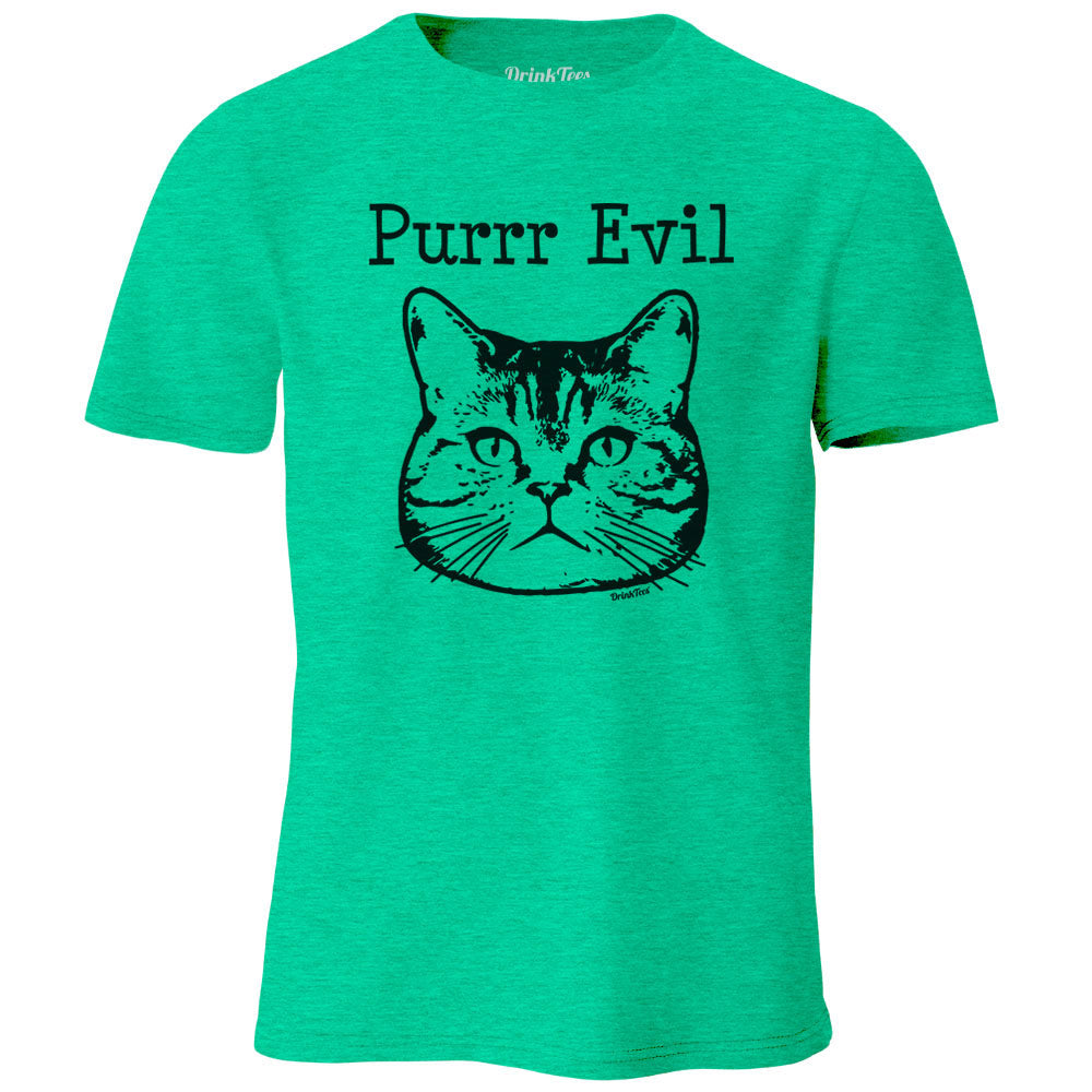 Purr Evil Heather T-Shirt Kelly Green