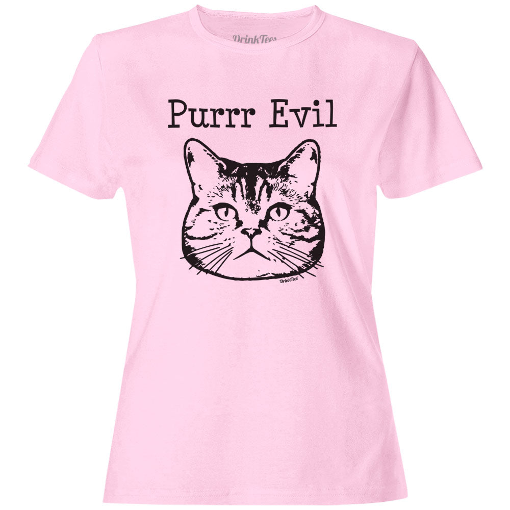 Women's Purr Evil T-Shirt Light Pink