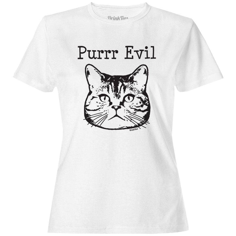 Women's Purr Evil T-Shirt Ocean White
