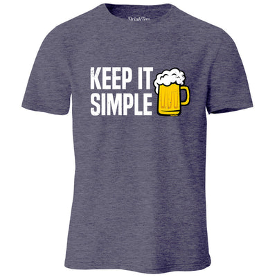 Keep it Simple Beer Heather T-Shirt Navy