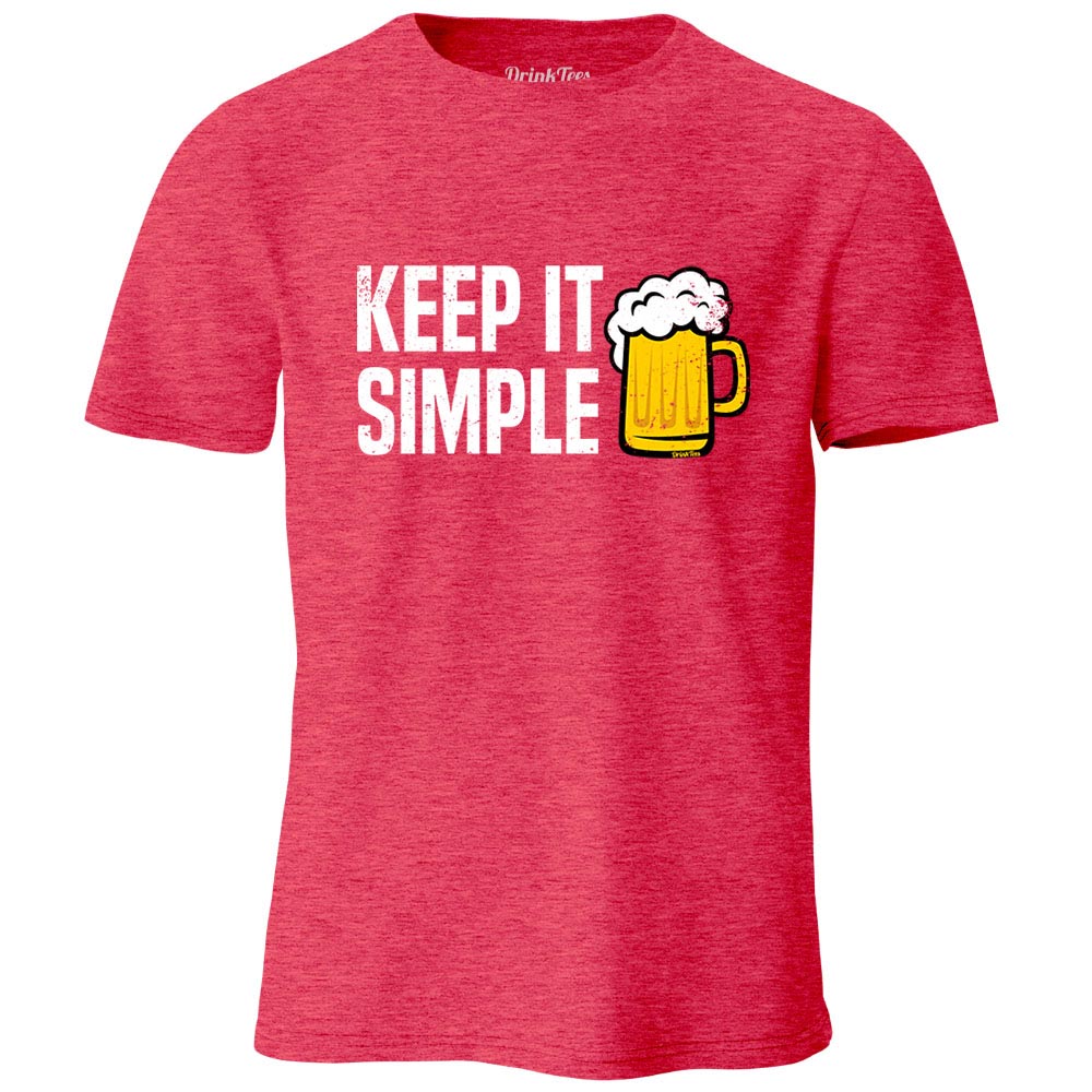 Keep it Simple Beer Heather T-Shirt red