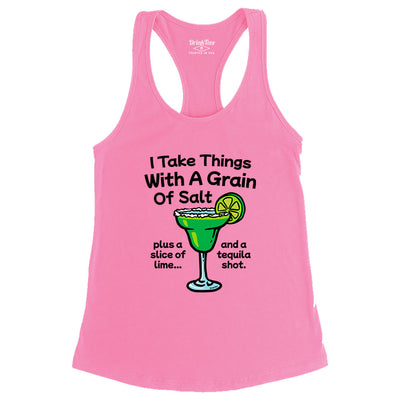 Women's I Take Things With A Grain Of Salt Tank Top Charity Pink
