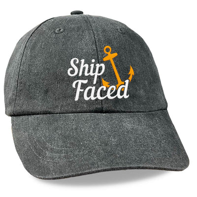 Ship Faced Embroidered Hat Black