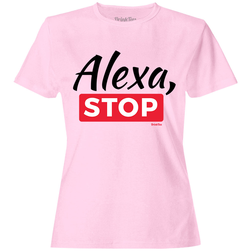 Women's Alexa, Stop T-Shirt Pink